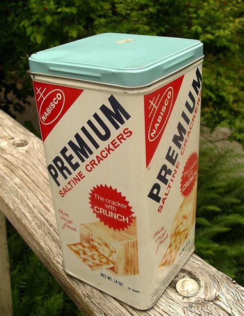 vintage metal saltine cracker box